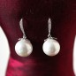 Boucle d'oreille pendante grosse perle - argent Boucle d'oreille pendante grosse perle - argent