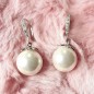 Boucle d'oreille pendante grosse perle - argent Boucle d'oreille pendante grosse perle - argent