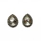 Boucle d'oreille goutte strass - argent