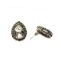 Boucle d'oreille goutte strass - argent