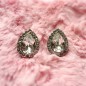 Boucle d'oreille goutte strass - argent