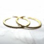 Grande boucle d'oreille créole strass 6cm - doré