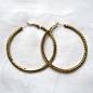 Grande boucle d'oreille créole strass 6cm - doré