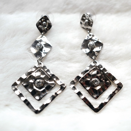 Boucle d'oreille pendante - argent