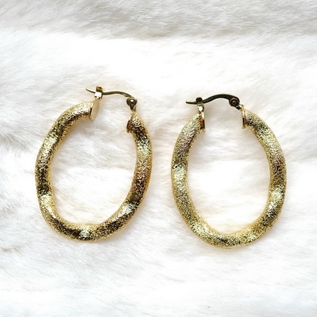 Boucle d'oreille créole ovale - doré