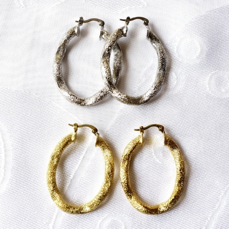 Boucle d'oreille créole ovale - doré