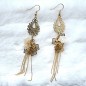 Boucle d'oreille pendante dentelle - doré