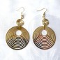 Boucle d'oreille pendante ronde - doré