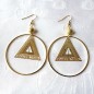 Boucle d'oreille pendante triangle - doré