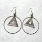 Boucle d'oreille pendante triangle - argent