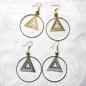 Boucle d'oreille pendante triangle - argent