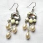 Boucle d'oreille pendante perle vintage - blanc Boucle d'oreille pendante perle vintage - blanc