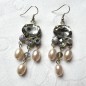 Boucle d'oreille pendante perle vintage - gris Boucle d'oreille pendante perle vintage - gris