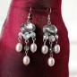 Boucle d'oreille pendante perle vintage - gris Boucle d'oreille pendante perle vintage - gris