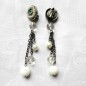Boucle d'oreille clip pendante vintage - argent