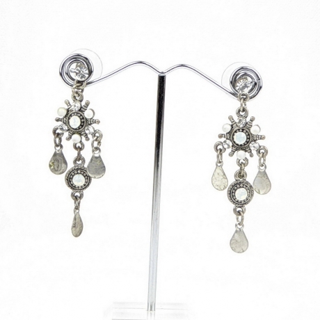 Boucle d'oreille pendante vintage - argent