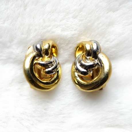 Boucle d'oreille clip vintage - doré argent