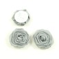 Lot de 3 fleurs en tissu diam 45mm - gris