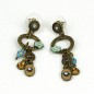 Boucle d'oreille pendante vintage - bleu vert