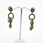 Boucle d'oreille pendante vintage - bleu vert