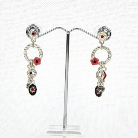 Boucle d'oreille pendante - rouge