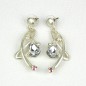 Boucle d'oreille pendante - argent mat
