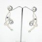 Boucle d'oreille pendante - argent mat