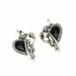 Boucle d'oreille pendante coeur - noir Boucle d'oreille pendante coeur - noir