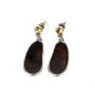 Boucle d'oreille pendante émail - marron Boucle d'oreille pendante émail - marron