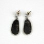 Boucle d'oreille pendante émail - noir Boucle d'oreille pendante émail - noir