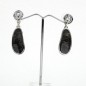 Boucle d'oreille pendante émail - noir Boucle d'oreille pendante émail - noir