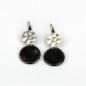 Boucle d'oreille pendante émail - noir Boucle d'oreille pendante émail - noir