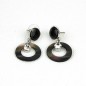 Boucle d'oreille pendante nacre - gris