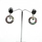 Boucle d'oreille pendante nacre - gris