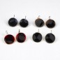 Boucle d'oreille pendante ronde émail - noir Boucle d'oreille pendante ronde émail - noir