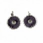 Boucle d'oreille pendante ronde dentelé émail - violet Boucle d'oreille pendante ronde dentelé émail - violet