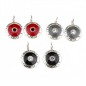 Boucle d'oreille pendante ronde émail et strass - noir Boucle d'oreille pendante ronde émail et strass - noir