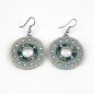 Boucle d'oreille pendante ronde strass - bleu Boucle d'oreille pendante ronde strass - bleu