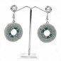 Boucle d'oreille pendante ronde strass - bleu Boucle d'oreille pendante ronde strass - bleu