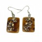 Boucle d'oreille pendante bulles - marron Boucle d'oreille pendante bulles - marron