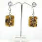 Boucle d'oreille pendante bulles - marron Boucle d'oreille pendante bulles - marron