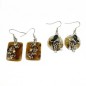 Boucle d'oreille pendante bulles - marron Boucle d'oreille pendante bulles - marron