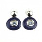 Boucle d'oreille pendante émail - bleu
