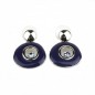Boucle d'oreille pendante émail - bleu