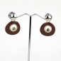 Boucle d'oreille pendante émail - marron Boucle d'oreille pendante émail - marron