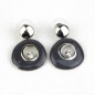 Boucle d'oreille pendante émail - gris Boucle d'oreille pendante émail - gris