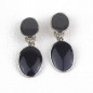 Boucle d'oreille clip pendante émail - gris Boucle d'oreille clip pendante émail - gris