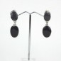 Boucle d'oreille clip pendante émail - gris Boucle d'oreille clip pendante émail - gris