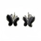 Boucle d'oreille pendante papillon émail - noir Boucle d'oreille pendante papillon émail - noir