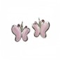 Boucle d'oreille pendante papillon émail - rose Boucle d'oreille pendante papillon émail - rose
